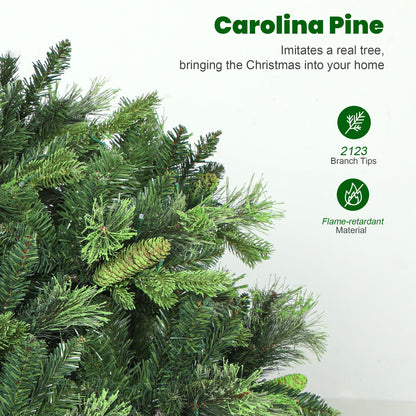 7.5ft Christmas Tree with Colourful DIY LEDs, Remote, Carolina Pine