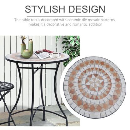 Mosaic Table Round Ceramic Bistro Garden Furniture Side Bar Table Patio