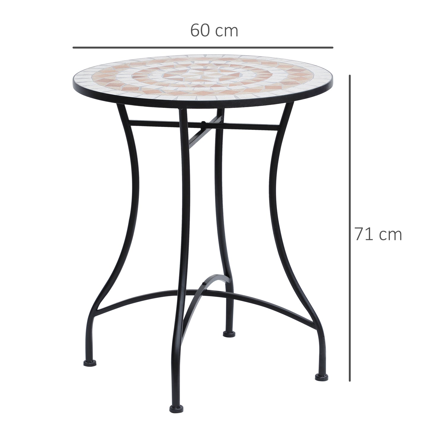 Mosaic Table Round Ceramic Bistro Garden Furniture Side Bar Table Patio
