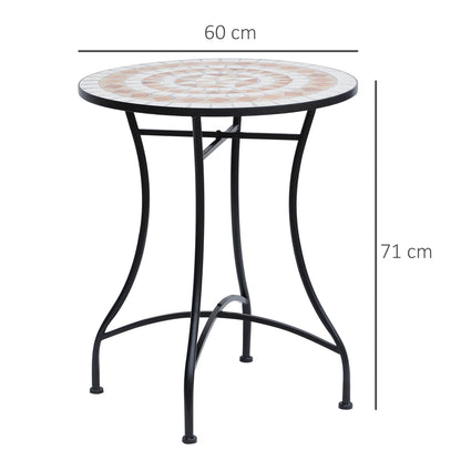 Mosaic Table Round Ceramic Bistro Garden Furniture Side Bar Table Patio