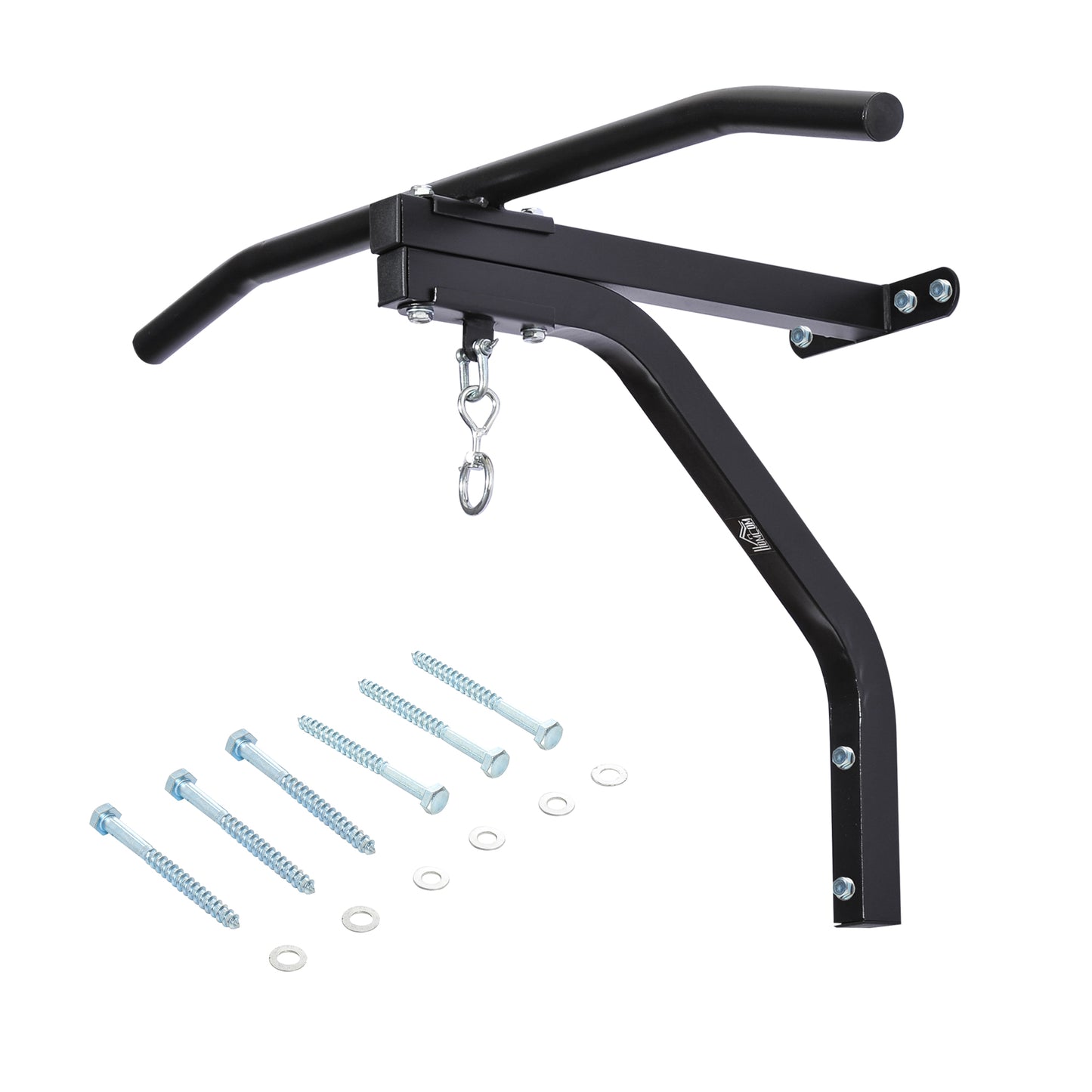 Heavy Punch Bag Hanger Wall Mount Chain Swivel Bracket Bar Steel, Black