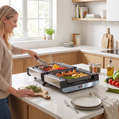 3-in-1 Electric Mini Oven, Long Slot Toaster and Tabletop Grill