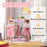 Kids Clothes Rail w/ Storage Shelves for Bedroom, Nursery, Pink