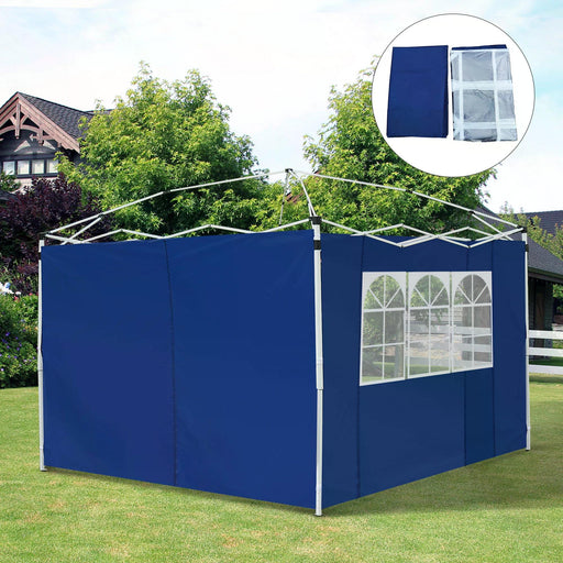 3m Gazebo Exchangeable Side Panel Panels W/ Window-Blue