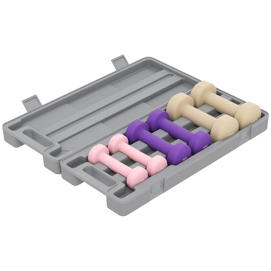 6kg Dumbbell Set, Weights Fitness Dumbbells, Pink, Purple, Brown