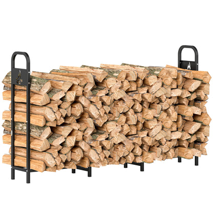 Steel Firewood Log Rack, 300 kg Indoor Outdoor Fireplace Log Holder