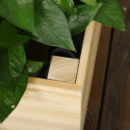 Wooden Garden Planters with Trellis for Vine Climbing Plants, Natural