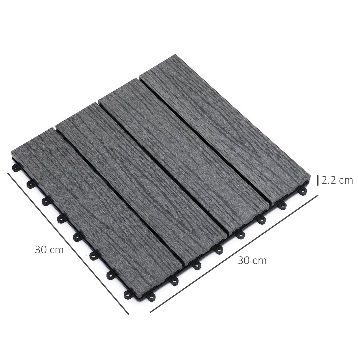 Interlocking Decking Tiles, Interlocking Patio Paving Slabs, Grey