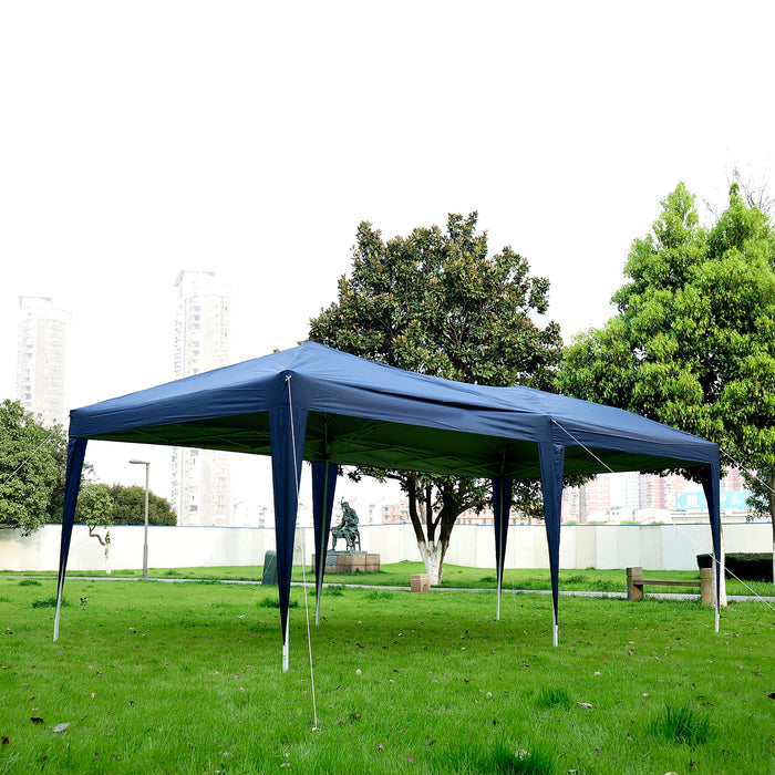 3 x 6m Garden Heavy Duty Water Resistant Pop Up Gazebo Marquee Party Tent Wedding Canopy Awning-Blue