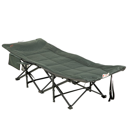 Camping Bed w/ Carry Bag, Magazine Bag & Cup Holder, Grey