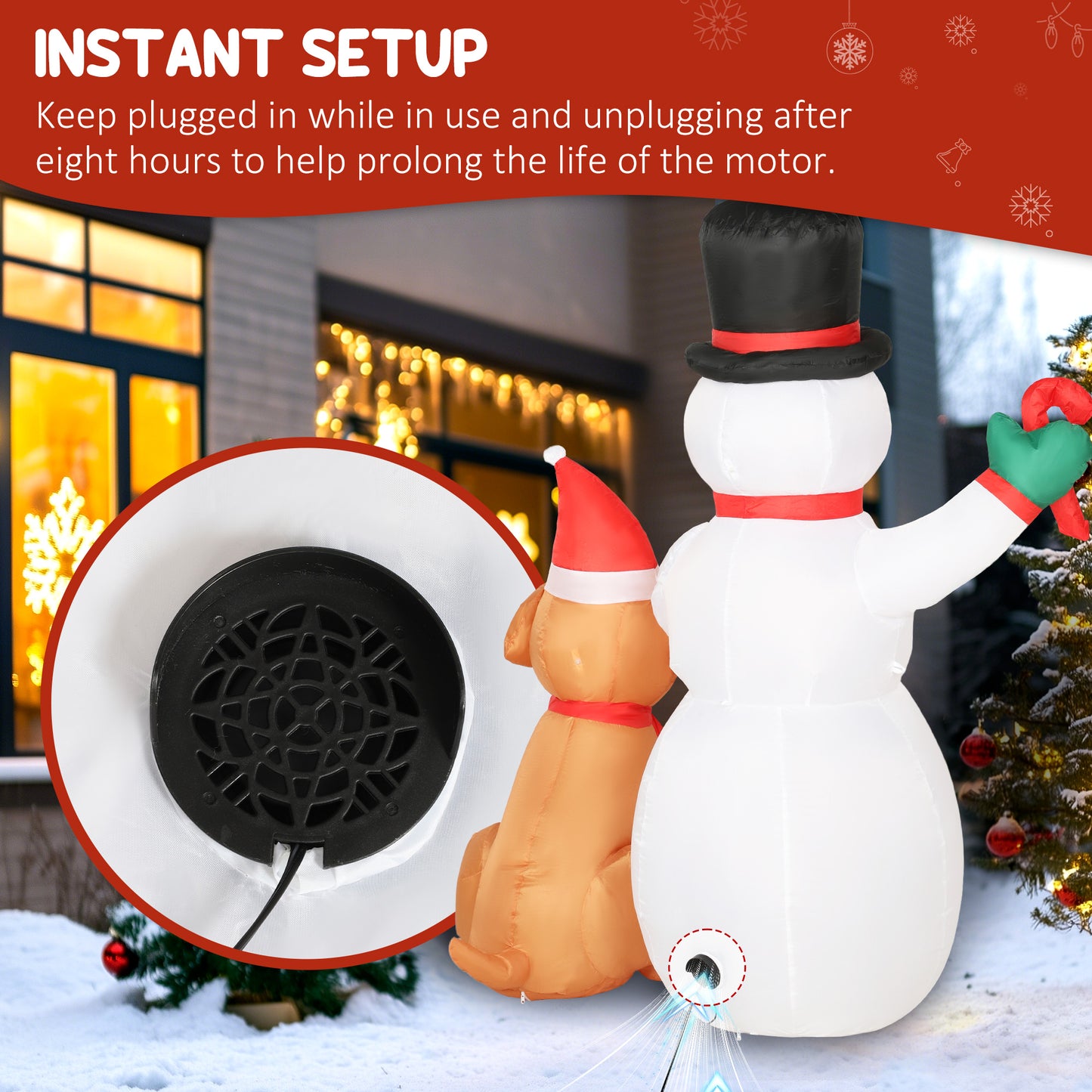 6FT Blow Up Christmas Inflatable Decoration with Built-in LED Light