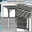 3 x 2.8m Metal Pergola, with Retractable Fabric Roof - Grey