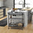 3-Tier Kitchen Cart, Kitchen Island with Storage Shelves, Removable Tray, Wine Racks, Glass Holders, Faux Marbled Grey