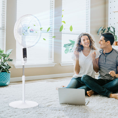 16'' Pedestal Fan Height Adjustable 85 Degree Oscillation LED Panel