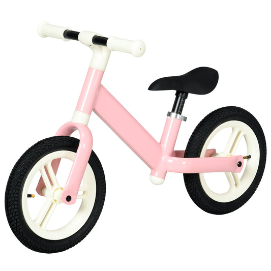 AIYAPLAY 12" Kids Balance Bike, No Pedal Training Bike for Children with Adjustable Seat, 360¬∞ Rotation Handlebars - Pink
