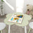 ZONEKIZ 3 Piece Kids Table and Chair Sets, Flower Design Children Furniture Set for Bedroom, Nursery, Playroom, Yellow