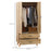 2 Door Wardrobe, Modern Wardrobe with 2 Drawer and Hanging Rail for Bedroom, Natural