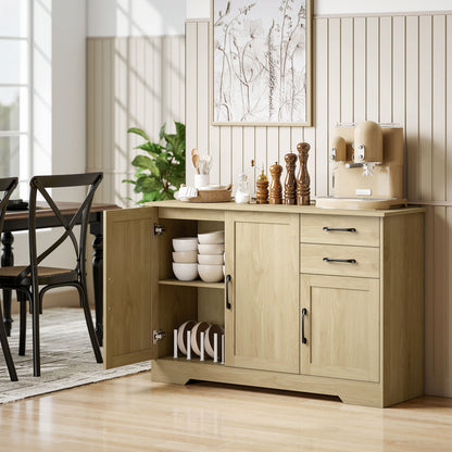 Sideboard with Soft-Close Doors, Modern Storage Cabinet Natural