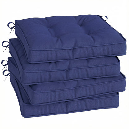 42 x 42cm Replacement Garden Seat Cushion Pad with Ties, Dark Blue