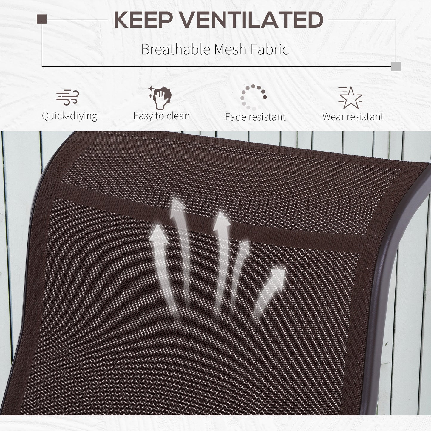 Outdoor Gliding Rocking Chair with Sturdy Metal Frame Garden Comfortable Swing Chair for Patio, Backyard and Poolside, Brown