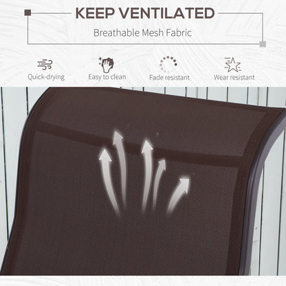 Outdoor Gliding Rocking Chair with Sturdy Metal Frame Garden Comfortable Swing Chair for Patio, Backyard and Poolside, Brown