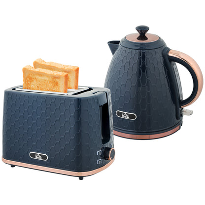 Kettle and Toaster Set 1.7L Fast Boil Kettle & 2 Slice Toaster Set Blue
