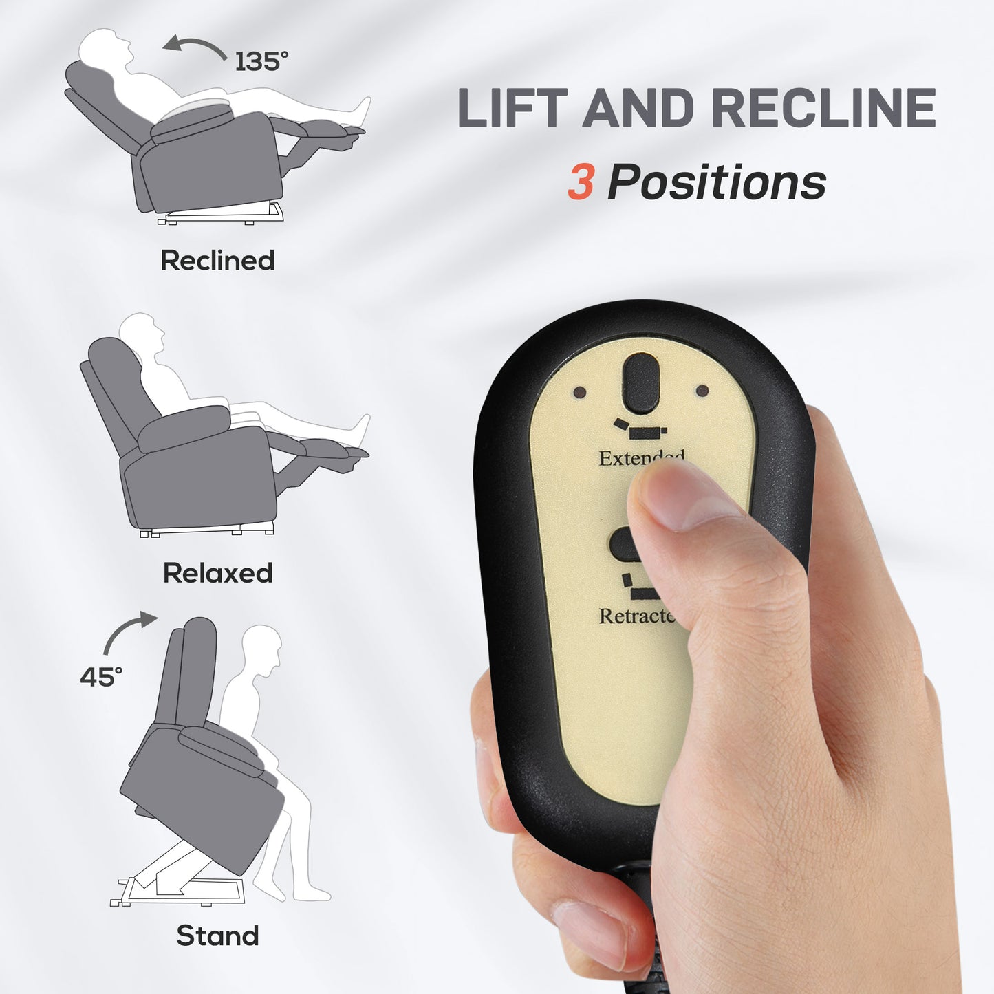 Linen Fabric Electric Recliner Chair with Remote Control, Grey