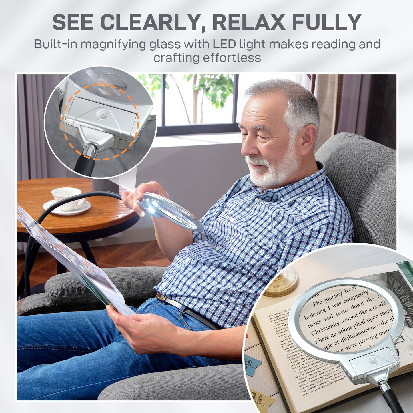 Linen Fabric Electric Recliner Chair with Remote Control, Grey