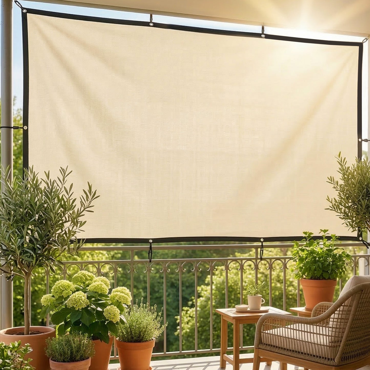 Sun Shade Sail with UV Protection 2 x 3 m Beige