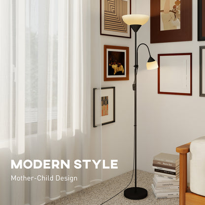 Mother-Child Floor Lamp Duo Light with 3 Colour Temperatures, Black