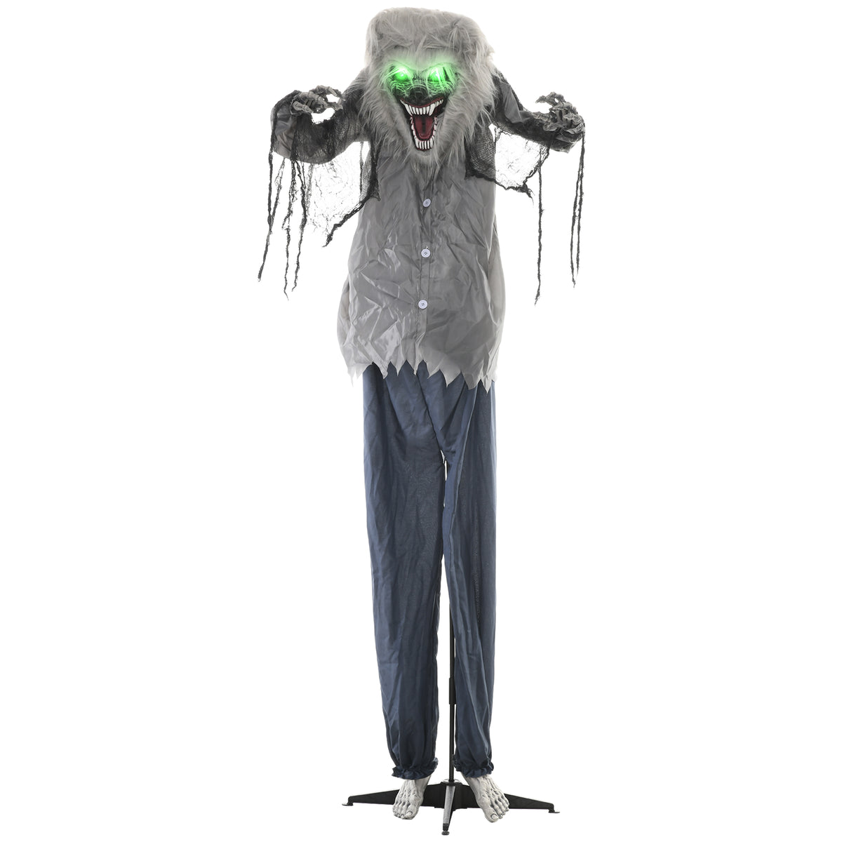 Halloween Skeleton Werewolf Animatronic Prop with Light Up Eyes