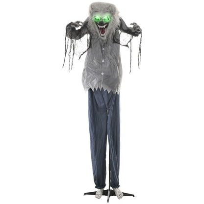 Halloween Skeleton Werewolf Animatronic Prop with Light Up Eyes