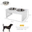 Stainless Steel Pet Feeder, 43.7Lx24Wx15H cm-White