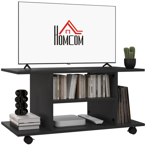 TV Stand W/ Shelves -Black