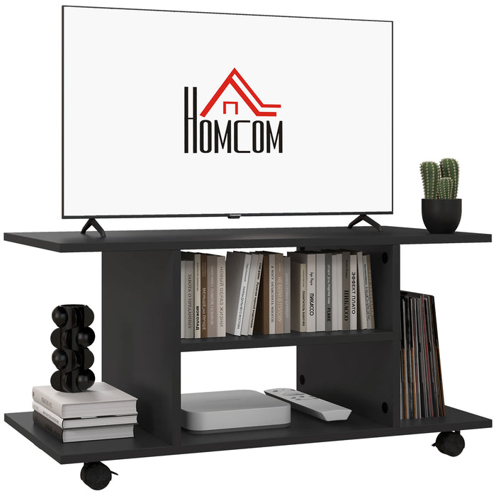 TV Stand W/ Shelves -Black