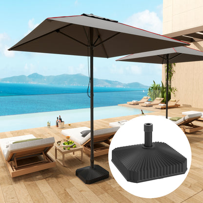 Patio Parasol Base Umbrella Stand, Sand/Water Filled, Black