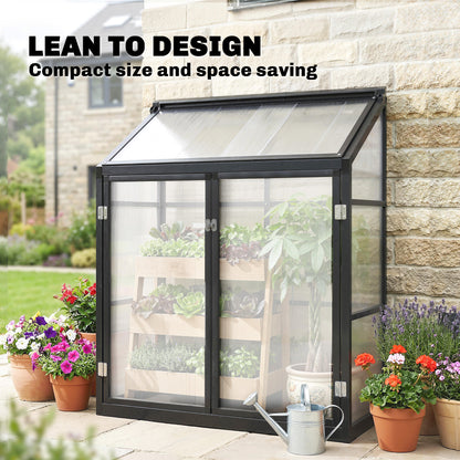 Polycarbonate Greenhouse with Door, Aluminium Walk-in Greenhouse
