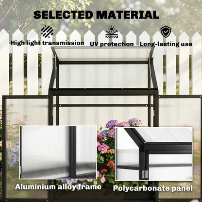 Polycarbonate Greenhouse with Door, Aluminium Walk-in Greenhouse