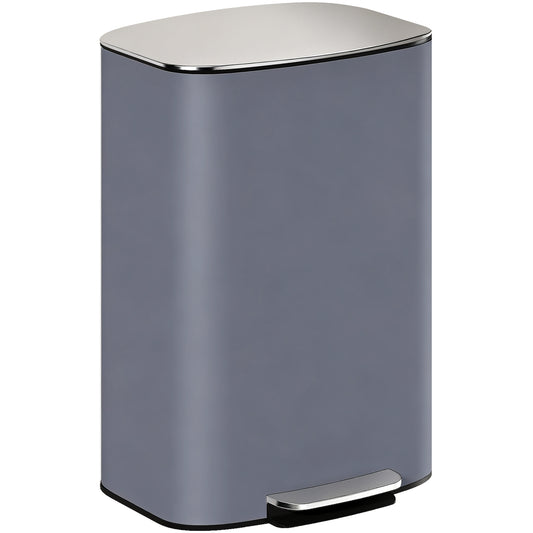 Pedal Bin with Soft-Close Lid, 50L Kitchen Bin with Carry Handle Grey