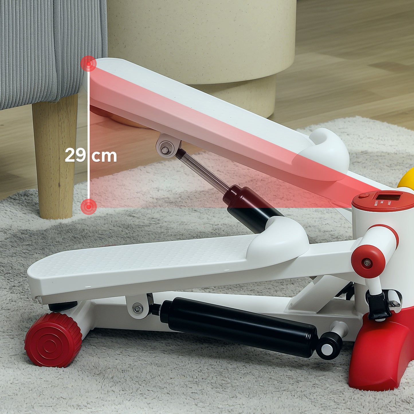 Mini Stepper Machine with LCD Monitor, Non-Slip Pedals, Grey