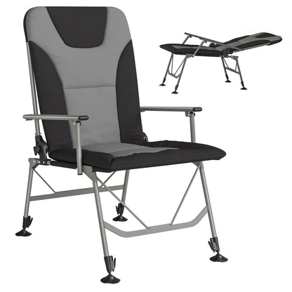 Camping Chair Reclining Padded for Adults Black