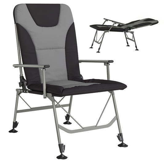 Camping Chair Reclining Padded for Adults Black