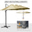 4.5m Double-Sided Rectangular Patio Parasol, Large Garden Umbrella with Crank Handle, 360¬∞ Cross Base for Bench, Outdoor, Khaki