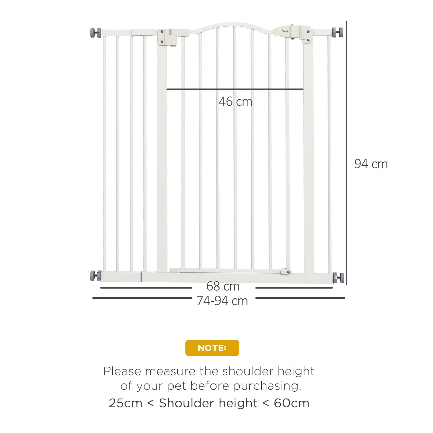 Metal Pet Safety Gate Dog Gate Folding Fence, White