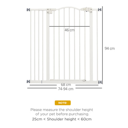 Metal Pet Safety Gate Dog Gate Folding Fence, White