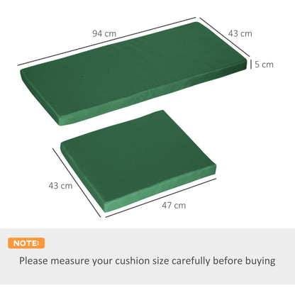 3PCs Rattan Garden Seat Cushions Pads for Patio Furniture Green