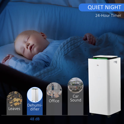 16L/Day Protable Quiet Air Dehumidifier with Purifier, Timer, 5 Modes