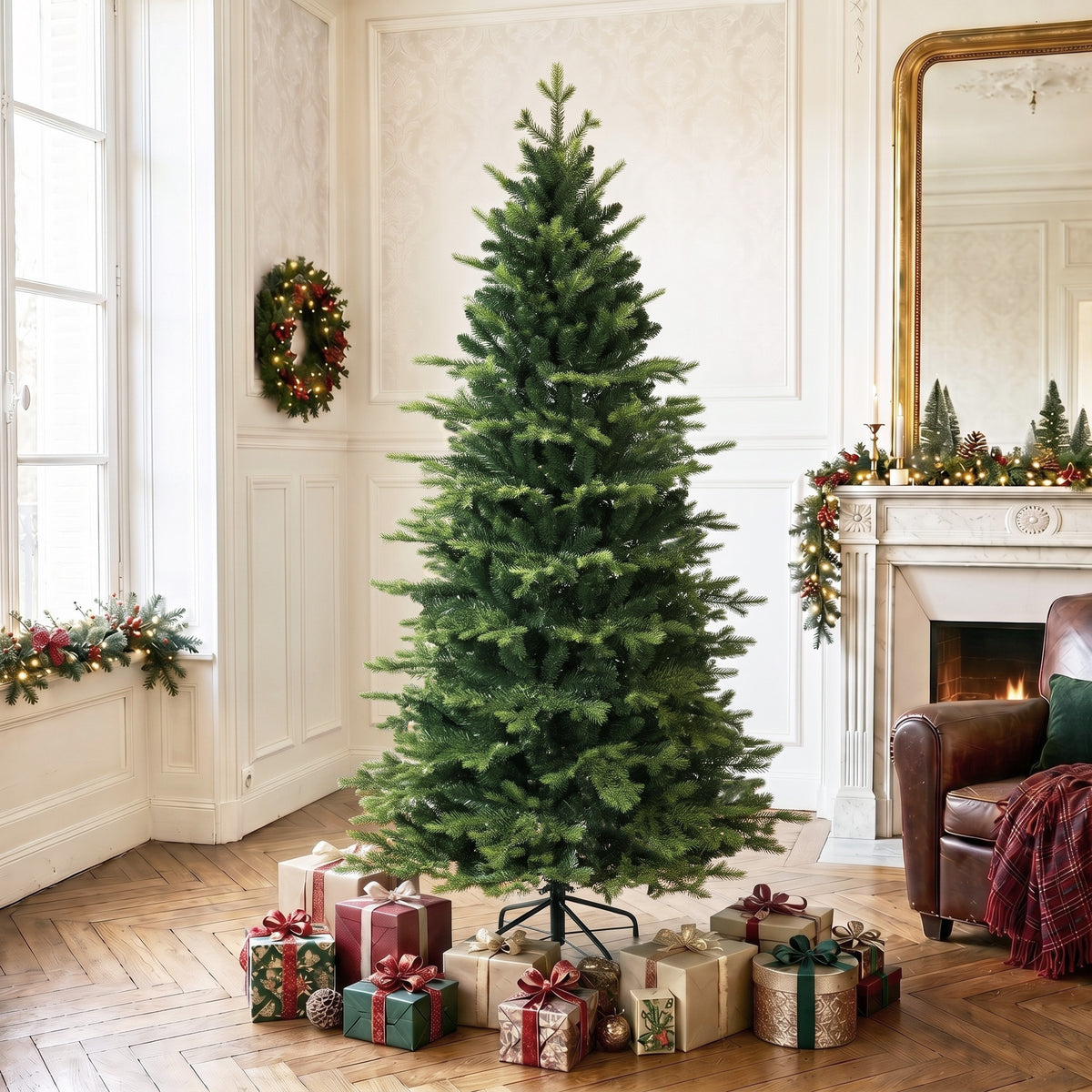 Geneva Fir Hinged Xmas Tree with 1610 Branch Tips, Green