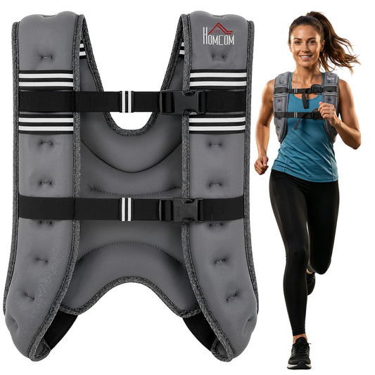 10KG Weighted Vest with Adjustable Straps, Pocket, Reflective Strips