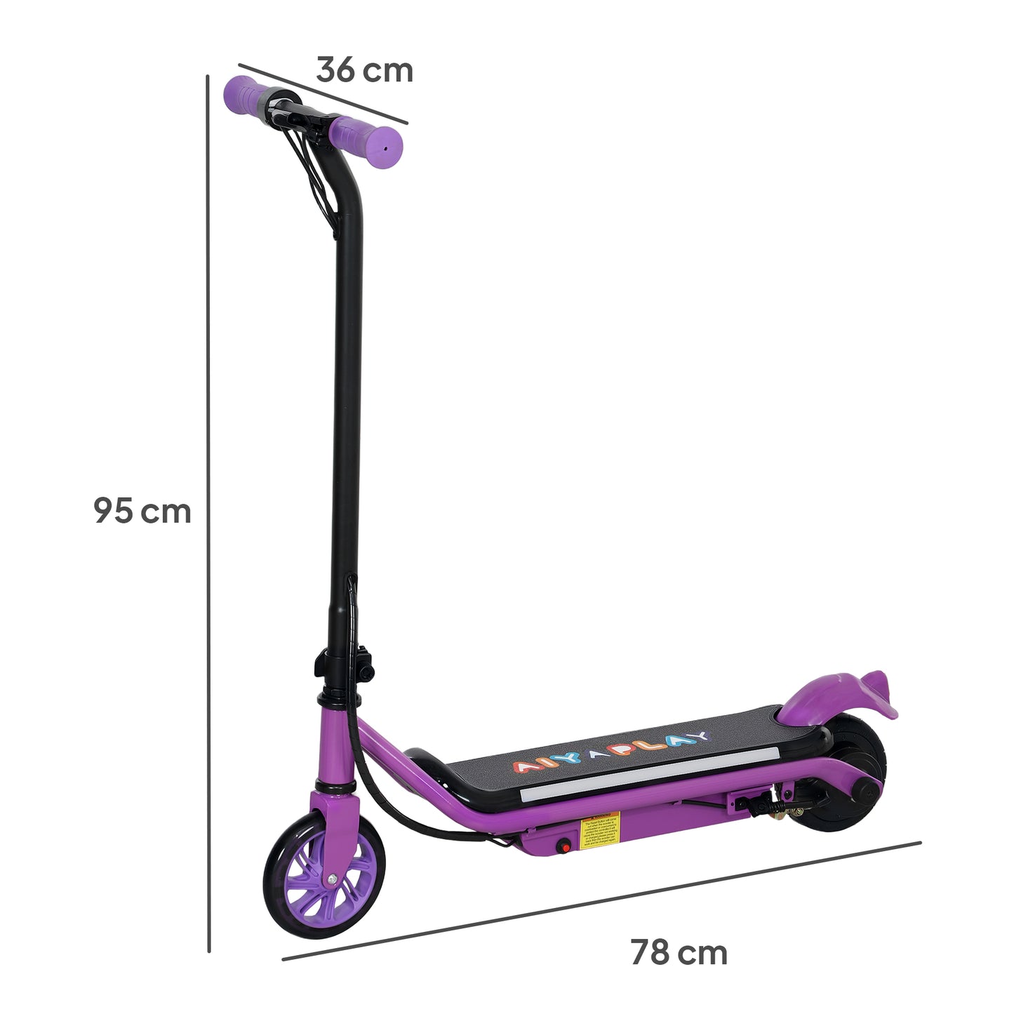 Electric Scooter for 6-14 w/Dual Brakes & Colourful Light, Purple